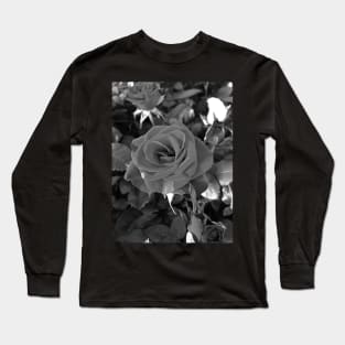 Roses Outside the Store in Black and White 4 Long Sleeve T-Shirt